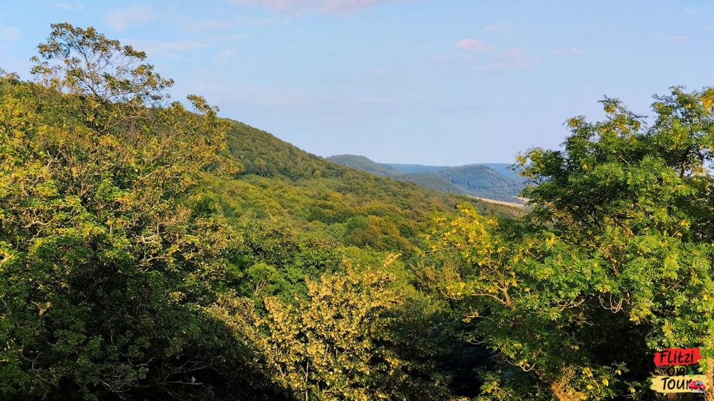 Ausblick in die Natur vom Turm Burg Schaumburg